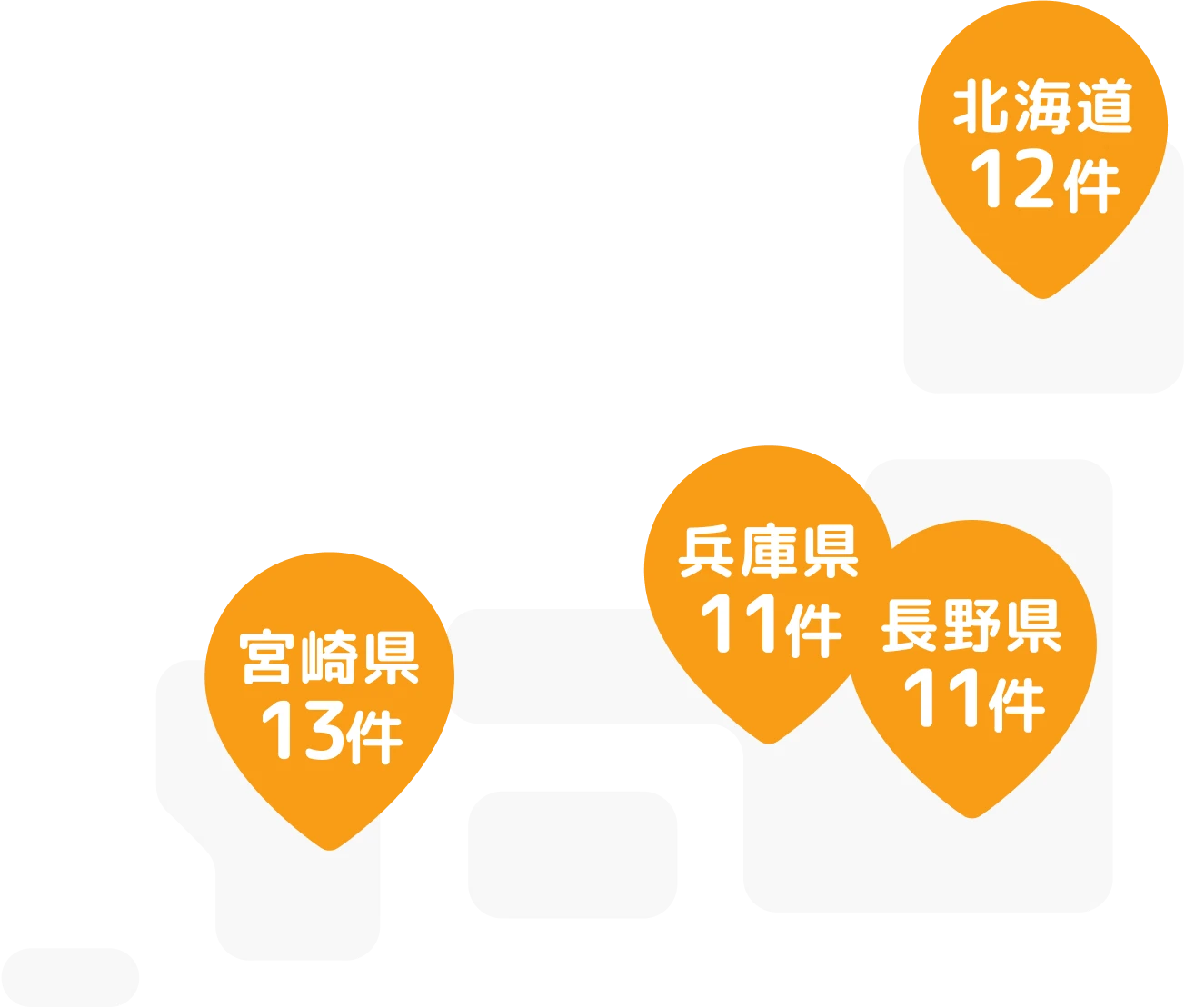 多く問い合わせをいただいた都道府県