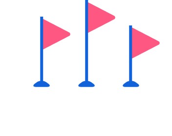 ３つの旗のイラスト